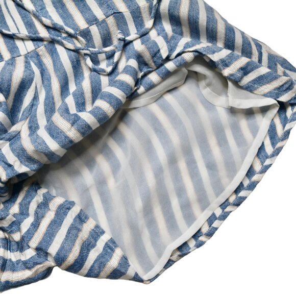 American Eagle Women's Blue and White Striped Ruffle Shorts, size Small - Picture 5 of 12